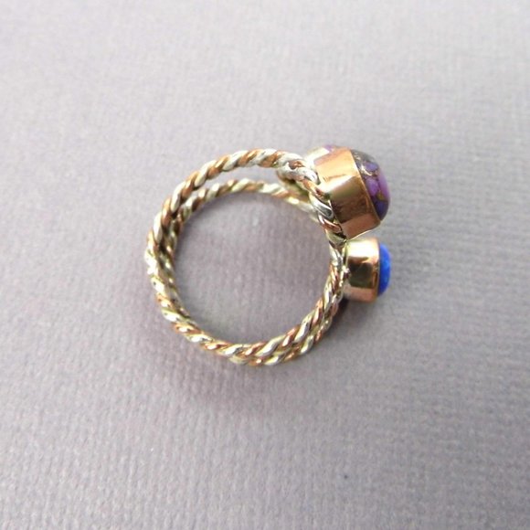 Rose & Sterling Silver Charoite & Opal Ring NEW - Picture 7 of 8